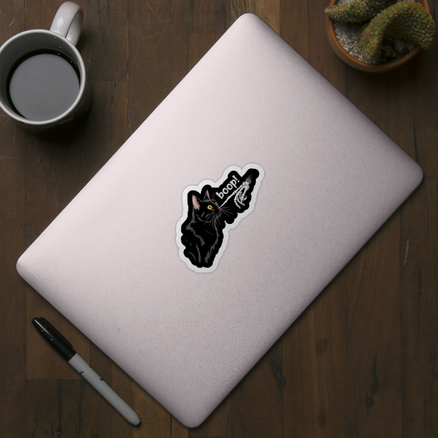 Boop! Halloween Cat and Skeleton Hand Design by Designed By Marty